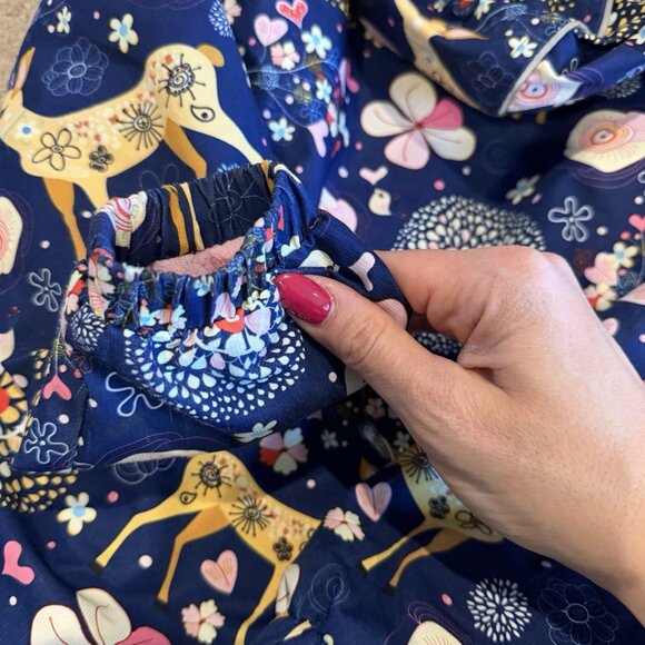 L'Amour de Garde Girls Jacket Size 11 12 Animals Blue Fleece Lined Zipper Casual - Picture 15 of 16